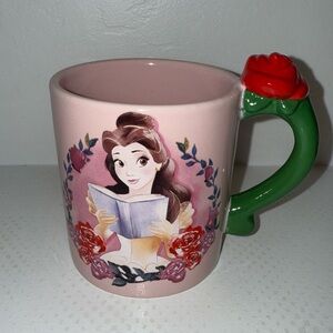 NEW Disney Beauty & The Beast Princess Belle DREAMS IN BLOOM Mug w/Rose Handle